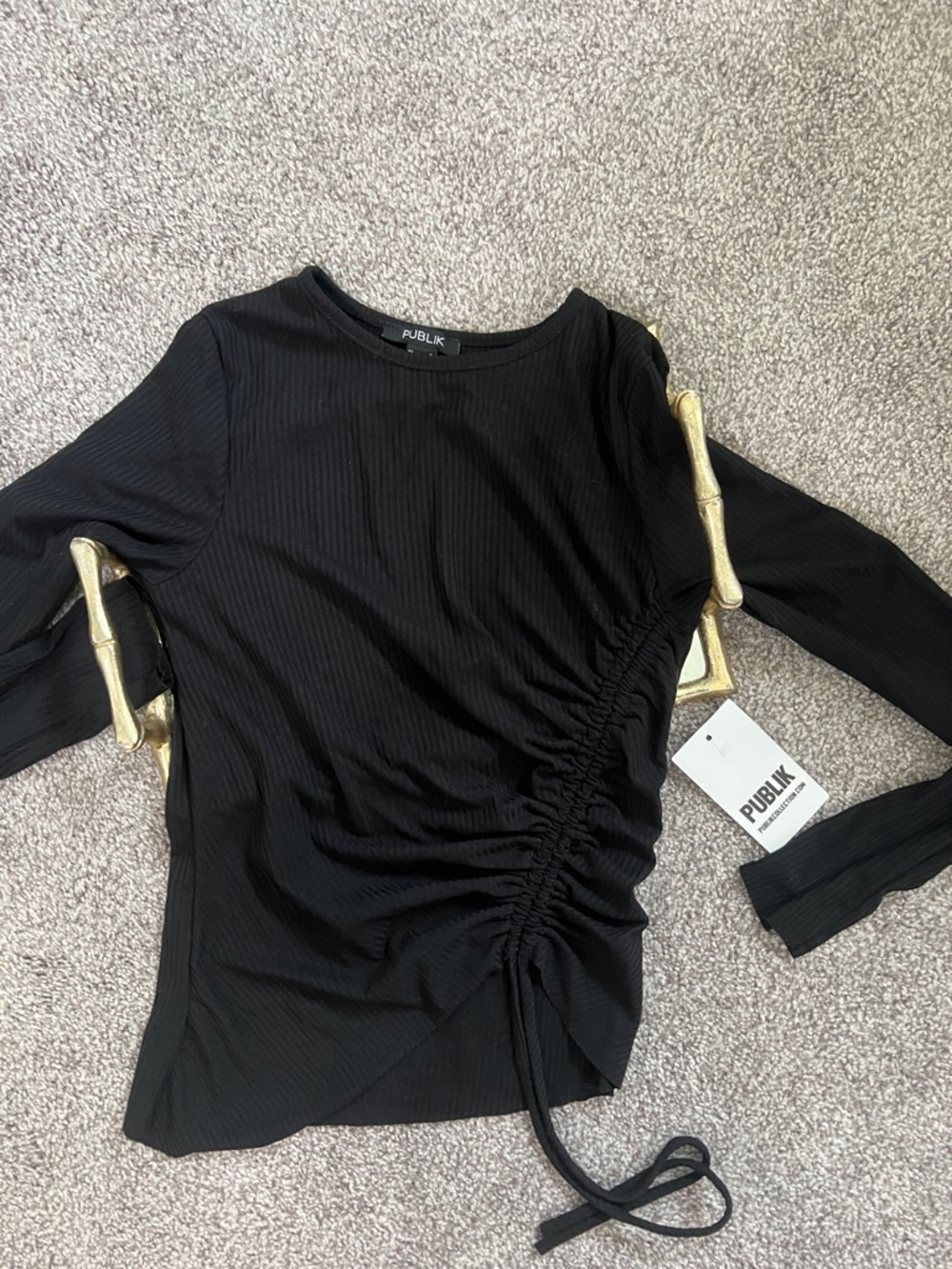 Black Ruched long sleeve
